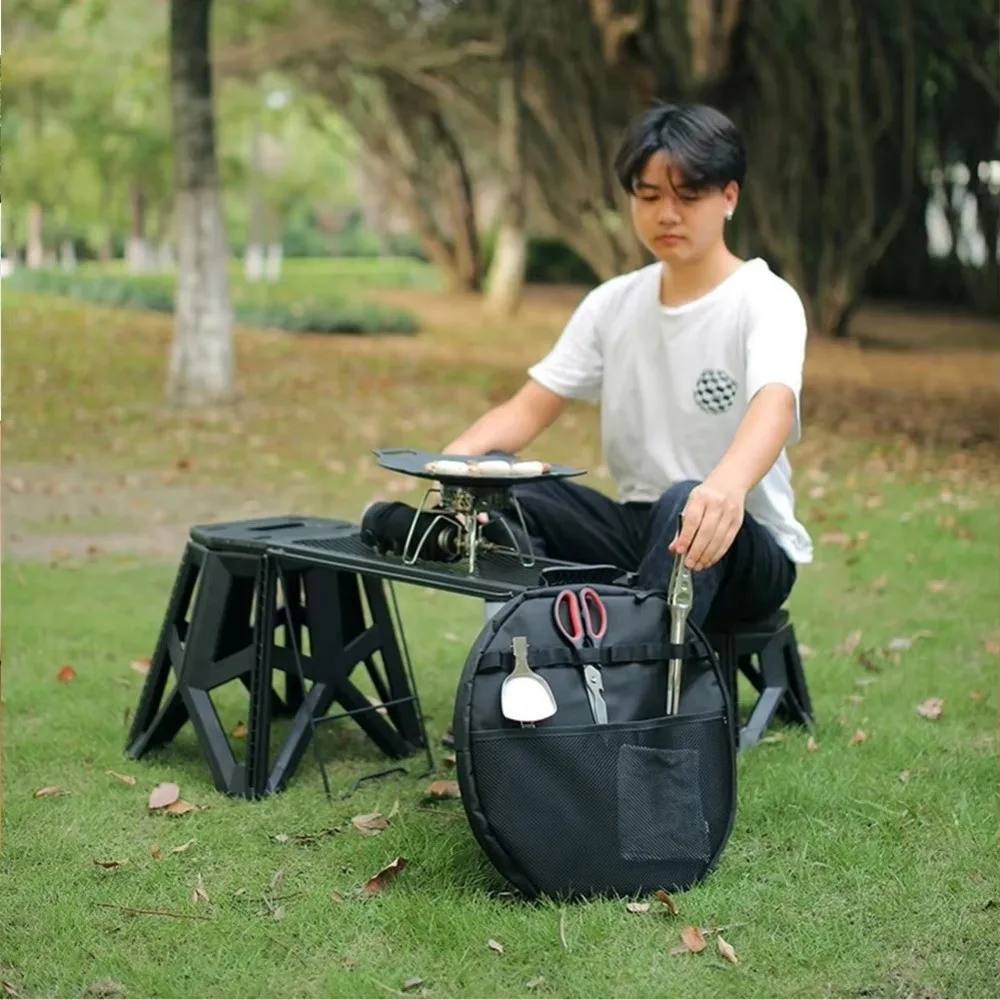Portable Oxford Grill Pan Storage Bag Outdoor Muti-funtion Picnic Cookware Pouch Carry Bag Camping Cast Iron Pot