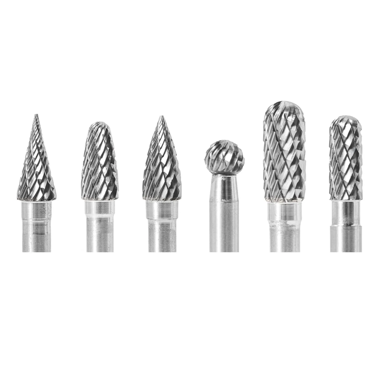 

A002 10 Pcs Carbide Burr Set 1/4 Inch Shank, Double Cutting Burr for Milling, Carving, Engraving, Deburring, Drilling Wood