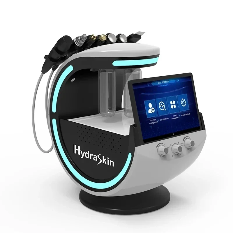 7 in 1 Hydro Macchina per il viso Professionale Ad ultrasuoni Ringiovanimento della pelle Dermoabrasione Pulito Ossigeno iperbarico Macchina SPA per