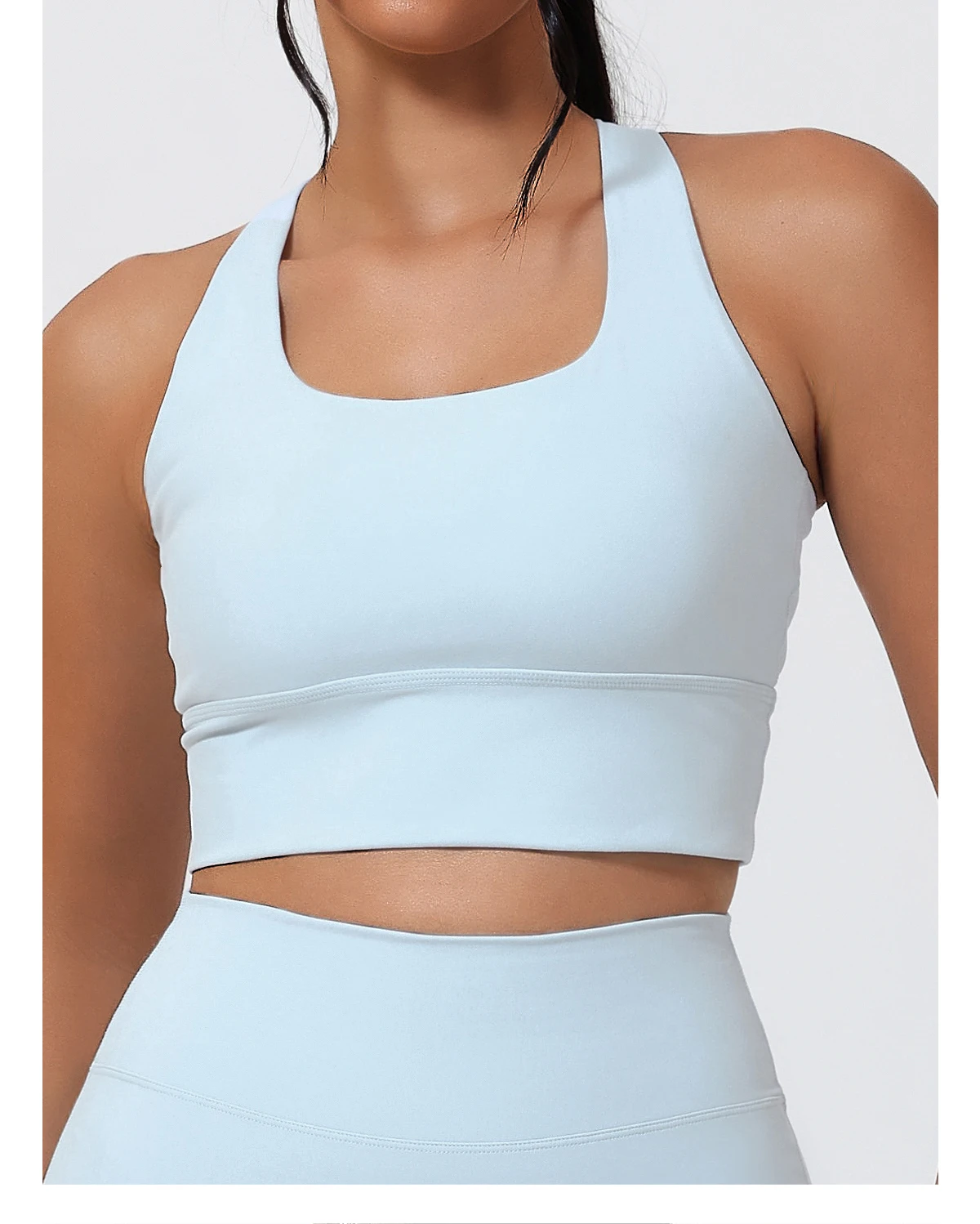 Hearuisavy Sommer-Laufsportweste mit gepolstertem BH, ECO Gym Push-Up-Yoga-Top für Damen, überkreuzter Rücken, U-Ausschnitt, Fitness-Unterwäsche – Detail 11