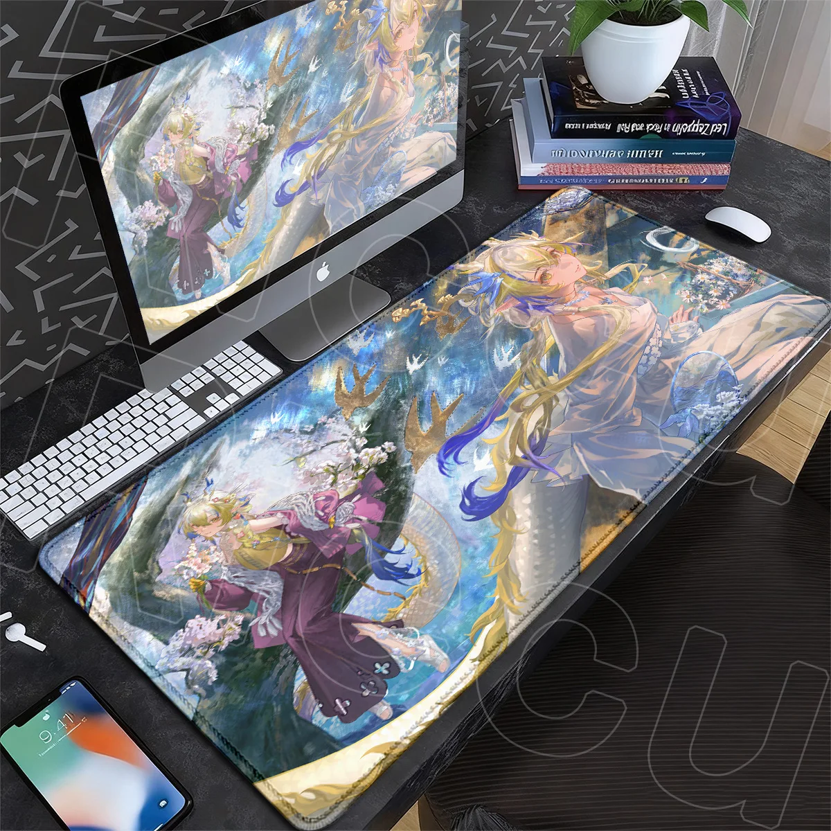 Arknights Kawaii Girl Shu Anime Mauspad, Notizbuch-Bürozubehör, Großes Rutschfestes Gummi-Mauspad, XXL Gaming-Tastatur-Unterlage – Detail 5