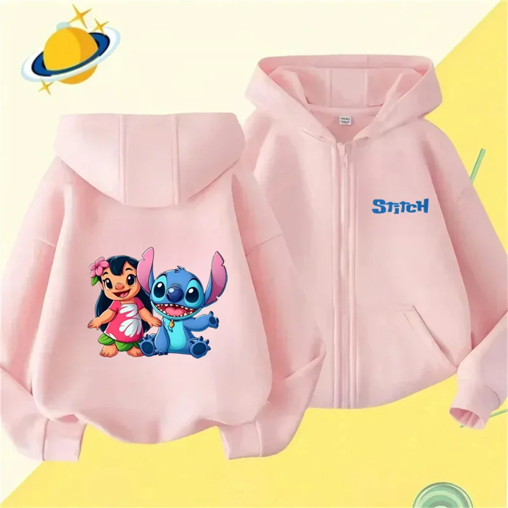 

Stitch Stitch Children's Sports Brand Hoodie Boys and Girls Fashion Outdoor Zipper Hoodie Spring Autumn Warm Printed Top