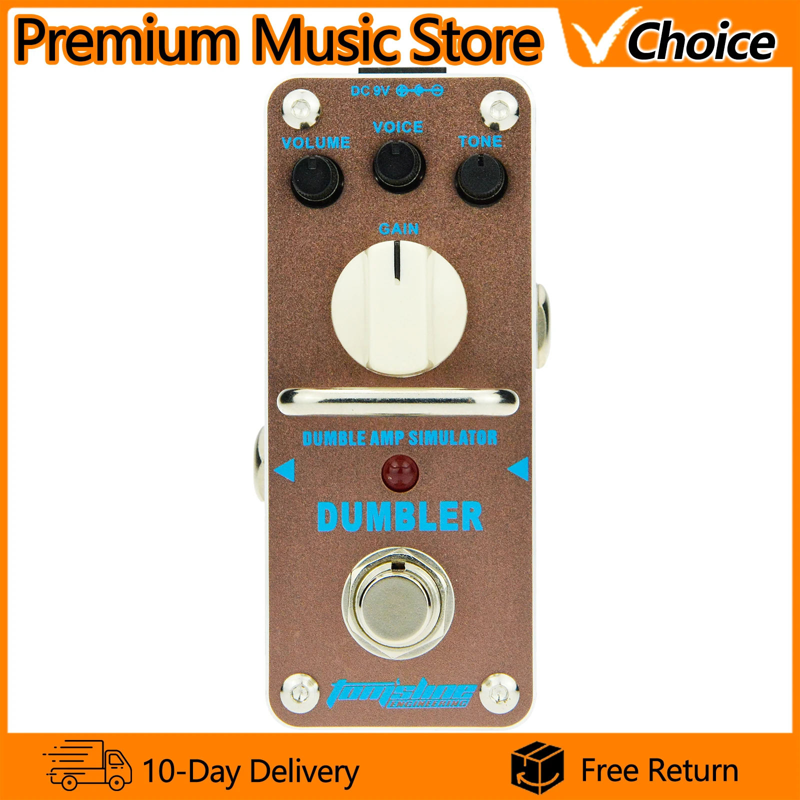 

AROMA Mini Electric Guitar Effect Pedal ADR-3 Dumbler Amp Simulator Pedal True Bypass Single Effect Guitar Parts & Accessories