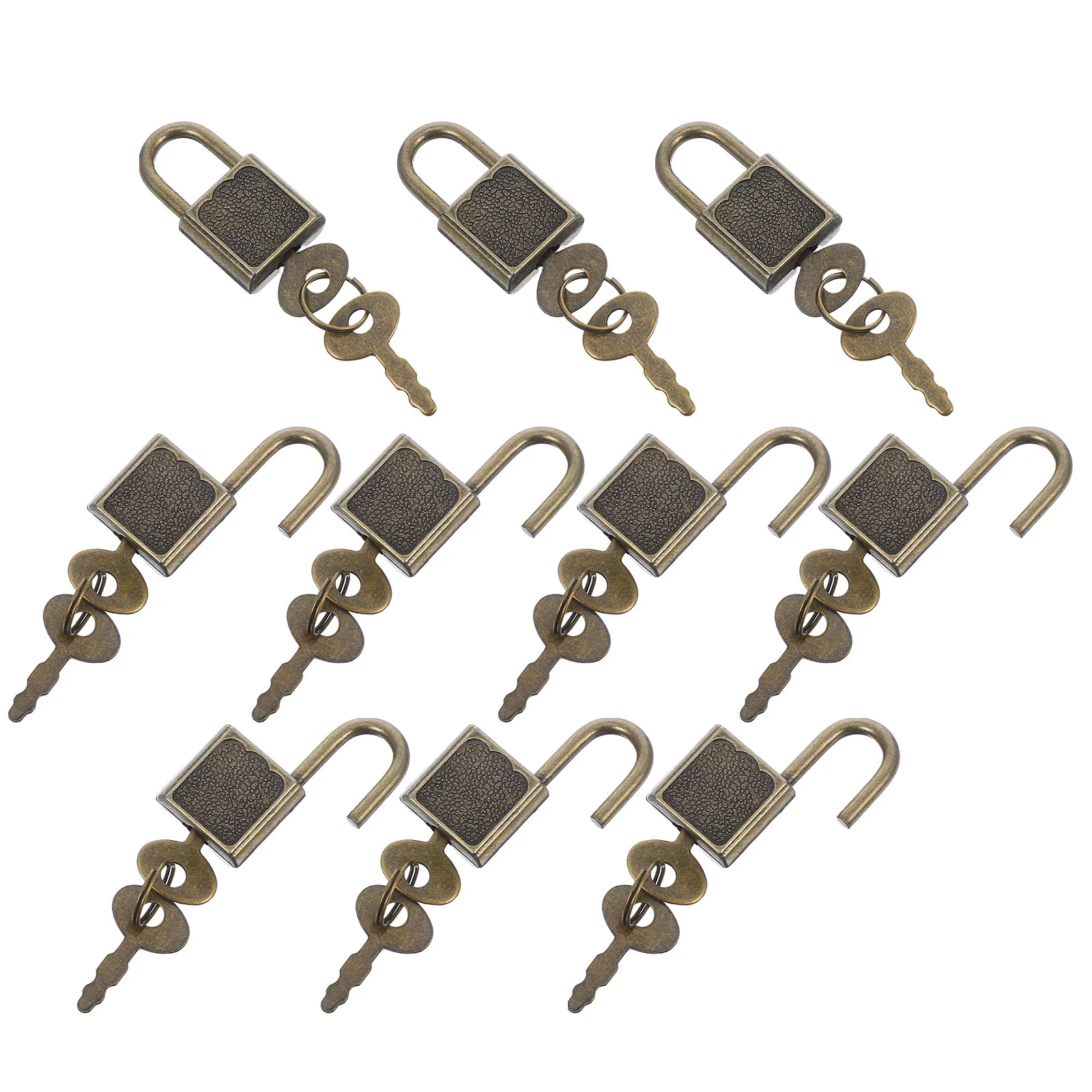 

10 Pcs Cabinet Door Security Padlock Drawer and Key Stationery Backpacks Padlocks