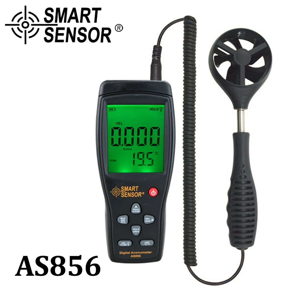 

Smart Sensor speed meter AS856 Digital Handheld Split type anemometer Airflow Meter Impeller Airflow Meter