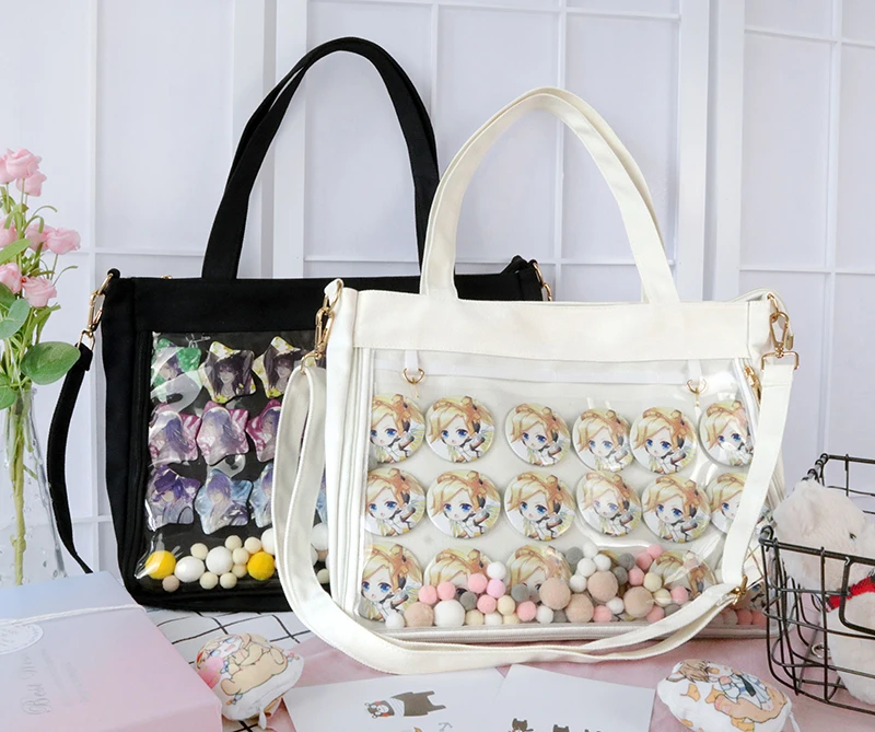 Comic Show Dolls Canvas Single Side Messenger Bag Sweet Lolita Transparent Clear Itabag Shoulders Bag Cosplay Handbag Ita bag