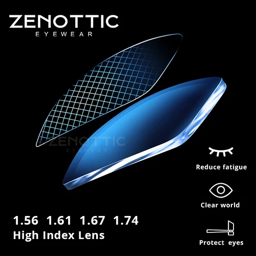 Imagen 2 del producto ZENOTTIC lentes de resina antiluz azul 1,56 1,61 1,67 1,74 gafas graduadas ópticas lentes miopía hipermetropía lentes delgadas progresivas