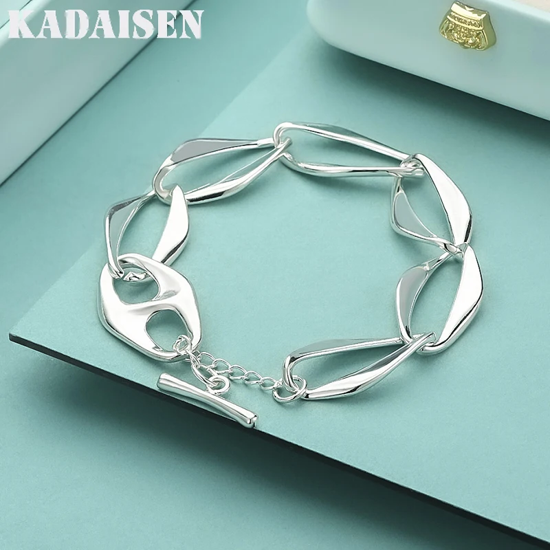 925 Sterling Silver Crab Clamp Chain Bracelet For Men Women Wedding Party Fashion Charm High Quality Jewelry Gift