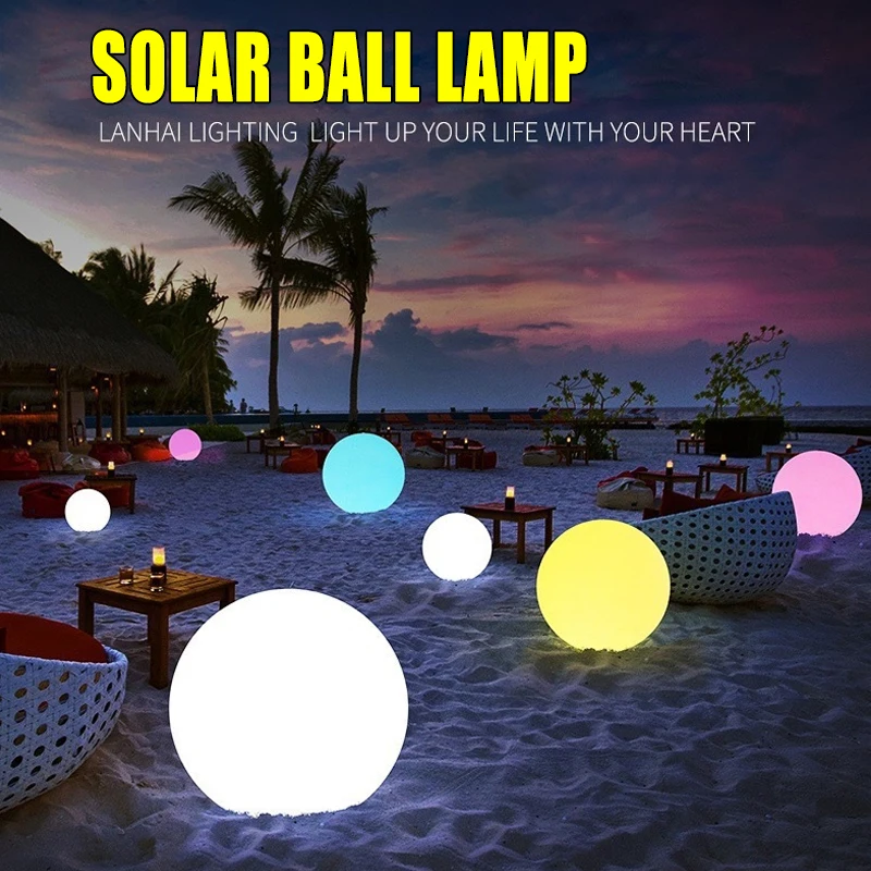 Outdoor Decoration Atmosphere Romantic Round Ball Light Outdoor Light Emitting Ball Waterproof Solar Courtyard Light Lawn Light