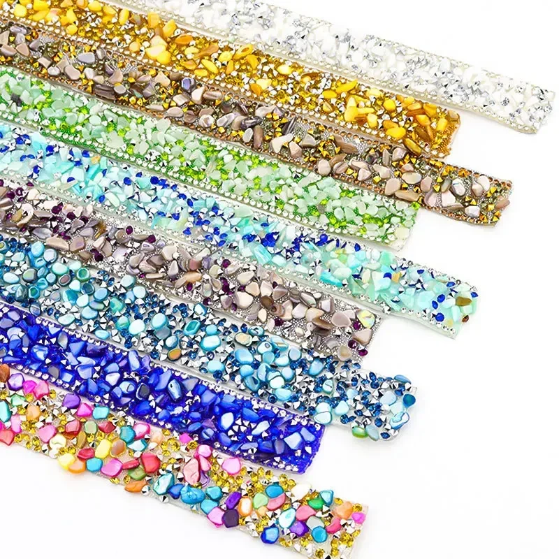

1Yard Crystal Trim Self Adhesive Colorful Rhinestone Strip Sewing Drill Tape DIY Clothing Bridal Dress Rhinestones Arts Crafts
