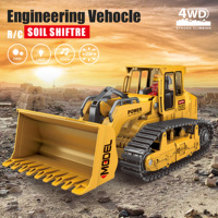 2024 New 2.4G Six Channel Remote Control Bulldozer RC Model Car Toy Professional Alloy Simulation Children's Engineering Vehicle