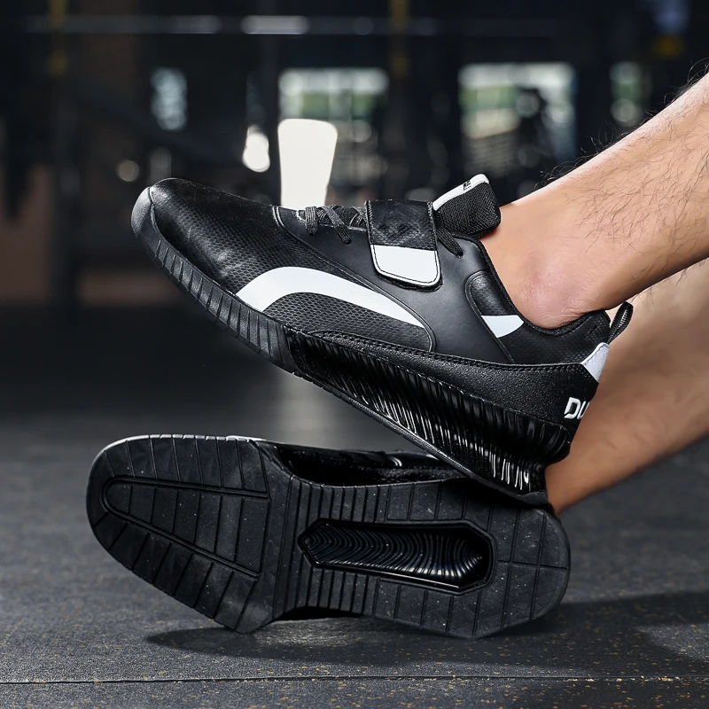 Men Weight Lifting Shoes Shock Absorbing Squat Shoes Anti-Slippery Weight Lifting Sneakers Wearable Men Squat Hard Pull Shoes