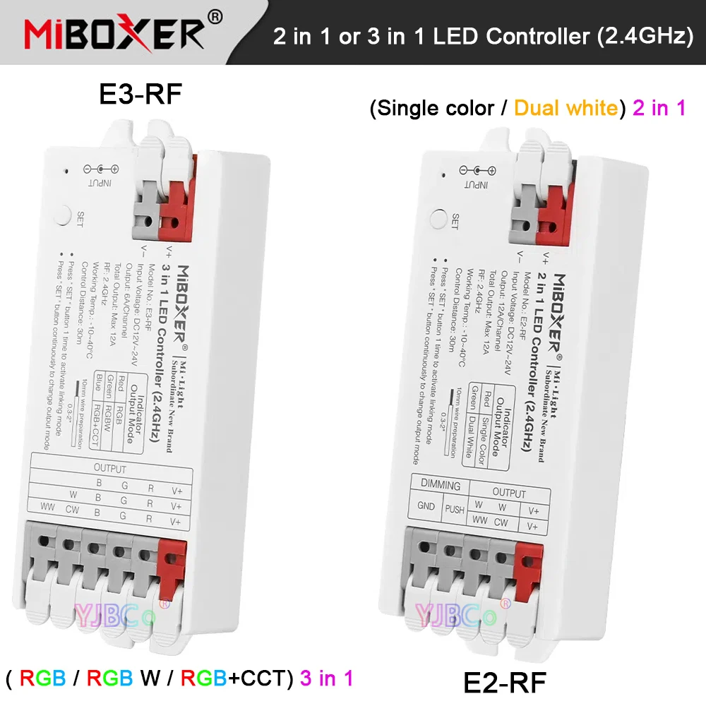 

Miboxer 2,4G Радиочастотный пульт дистанционного управления, один цвет/двойной белый, 2 в 1, контроллер светодиодной ленты, лампы RGB/RGBW/RGBCCT, 3 в 1, зеркальная лента