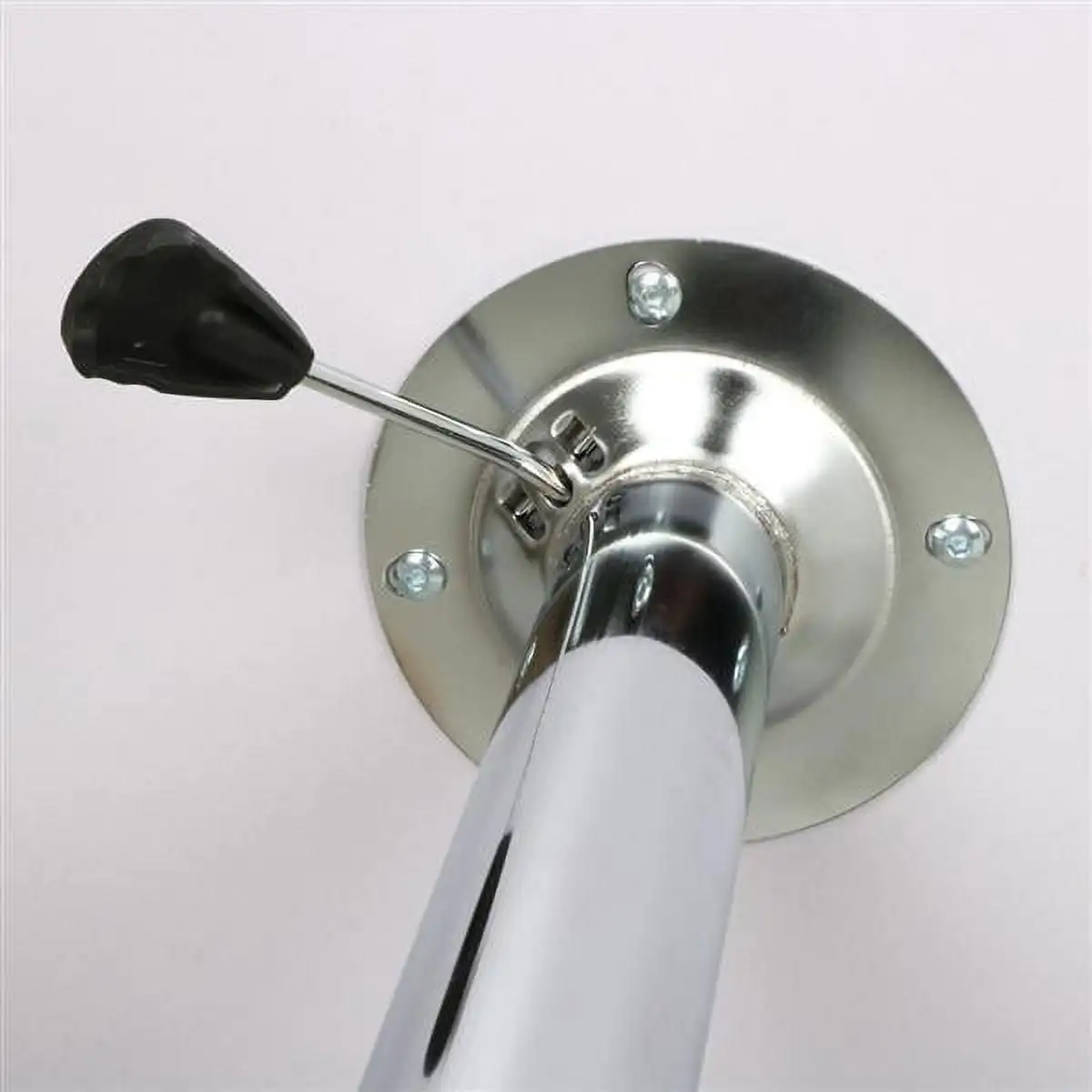 Chrome Base Round Swivel Bar Table for Bistro Pub Kitchen Dining Cocktail Table, Black