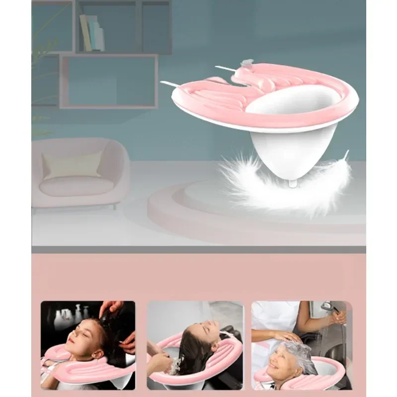 Inflatable Hair Washing Basin Portable PVC Foldable Shampoo Basin For Pregnant Women Elderly Patient Quickly Inflated Deflated