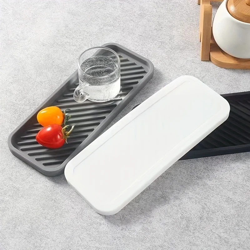 1pc Silicone Storage Tray Sink Sponge Soap Dispenser Storage Rack Cosmetic Ring Storage Tray Bathroom Accessories