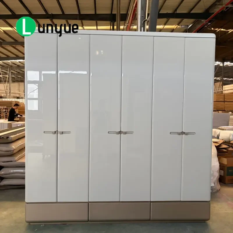 Modern Six Door Wardrobe High Brightness High Quality Paint Finish Large Capacity Storage Cabinet For Bedroom Living Room