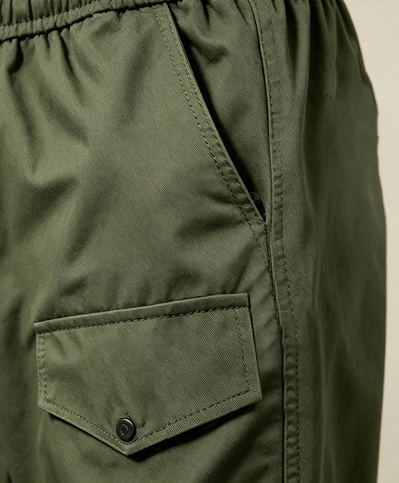 Herren Cargo-Hosen mit elastischem Bund, Kordelzug, mehreren Taschen, normaler Passform, geradem Bein, lässige Frühlings- und Herbst-Outdoor-Streetwear-Hosen – Detail 8