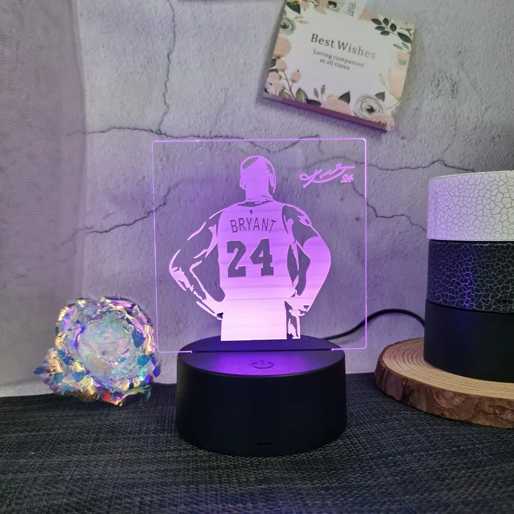 Basketball Player Kobe Kids Night Light LED Lights Touch Control 7 Colour Changes Great Birthday Gift for Sports Lover Boys