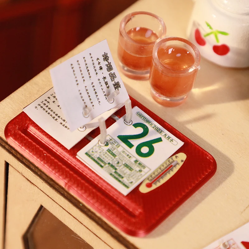 Dollhouse Calendar Scene Model Doll House Furniture Mini Calendar Accessories Miniature Desk Calendar Toy