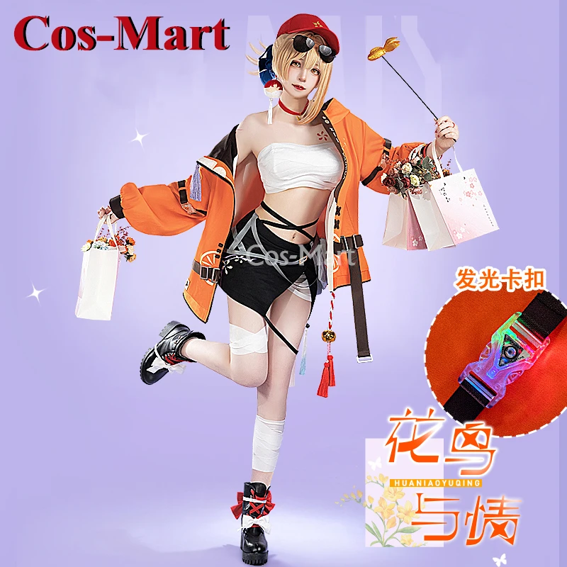 Cos-Mart Hot Game Genshin Impact Yoimiya Cosplay Costume Flowers Birds And Love Sweet Nifty Uniform Activity Role Play Clothing