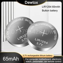 1-5PCS Rechargeable Lithium Battery LIR1254 Button Type Rechargeable Battery 65mAh Cylindrical Wireless Bluetooth Headset