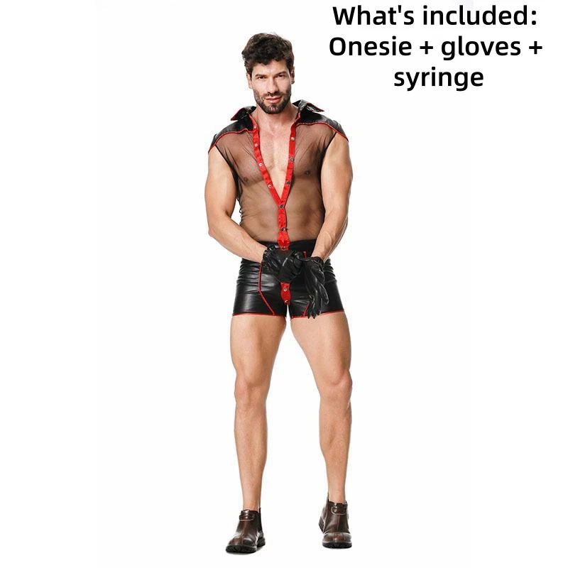 セクシーな下着男性悪魔男性医師男性セクシーなカバーオールセクシーな下着ゲームロールプレイング服タイツ L294