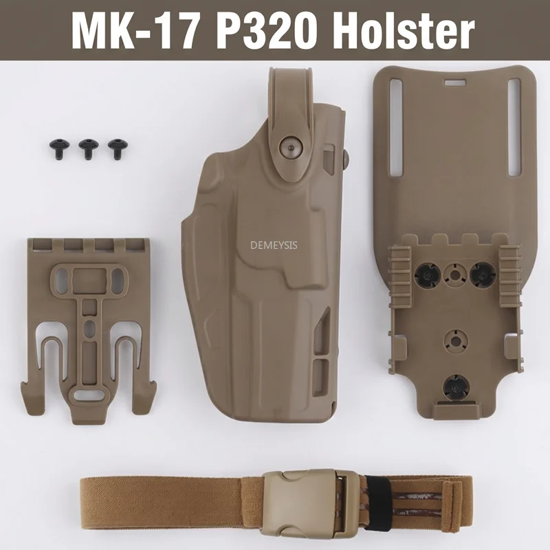 

Right Handed Tactical Pistol Holster for MK-17 P320 Quick Release System Drop Leg Adapter P320 M17 Hunting Belt Holsters
