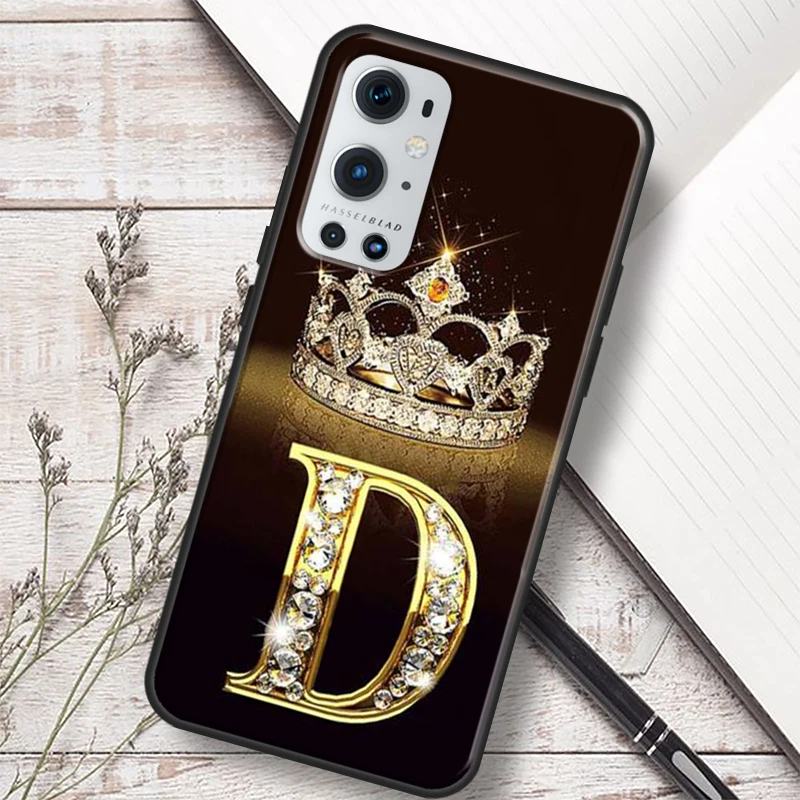 Letter Monogram Gold Marble For Realme 10 11 Pro Plus GT Neo 5 2T C55 C35 C33 C31 C30 C21Y OnePlus Nord 3 CE 2 Lite Case