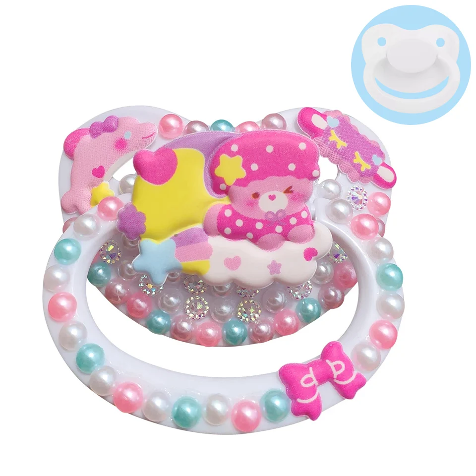 100% Handmake Cute little Cloud Sleepy Pattern Adult Baby Pacifier Silicone Adult size Pacifier Daddy Girl