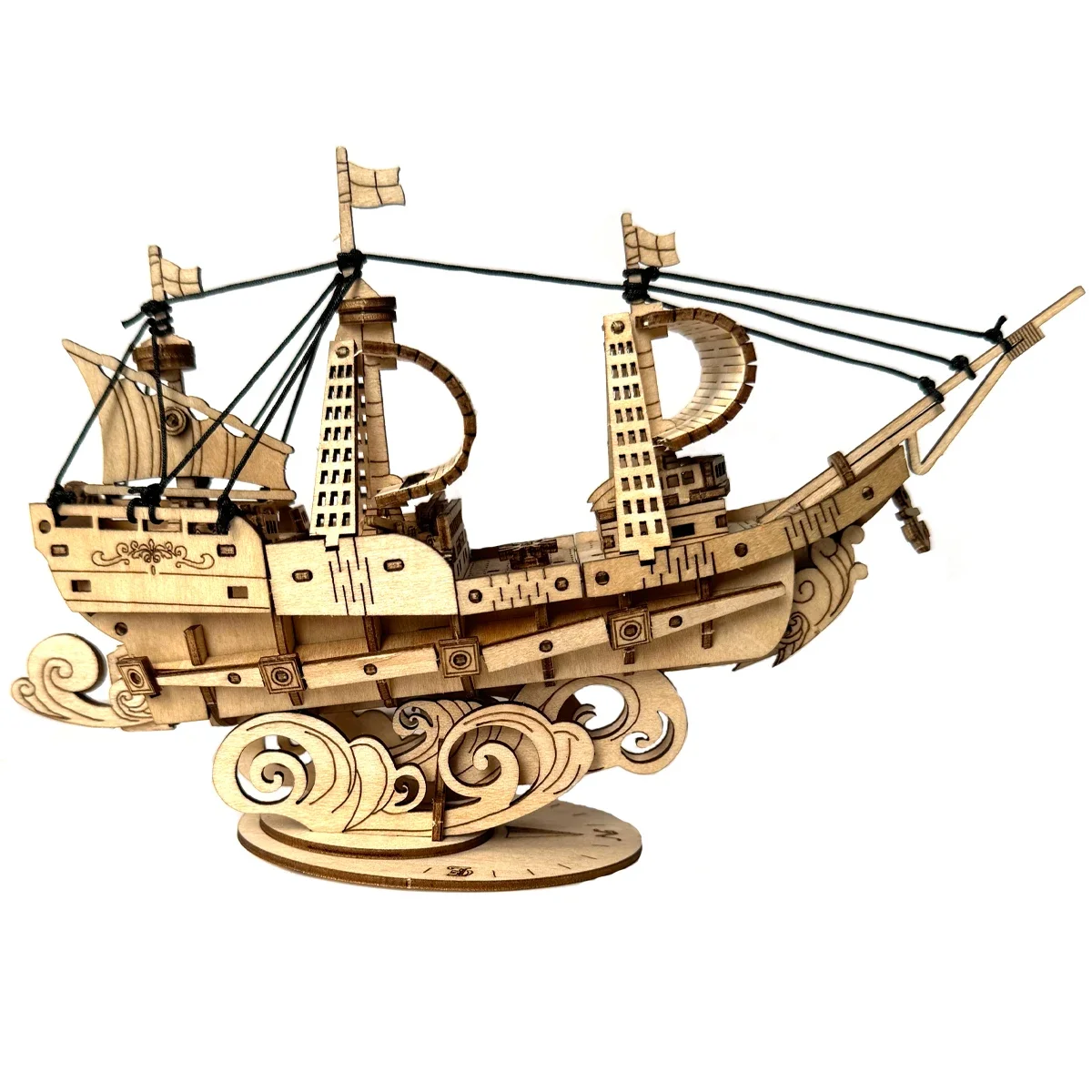 Ozean-Segelboot 3D Holzpuzzle, Maßstabsmodell, DIY-Modellbausatz, Handgefertigtes Geschenk, Heimdekoration, Mechanisches Spielzeug, Geburtstag/Weihnachten