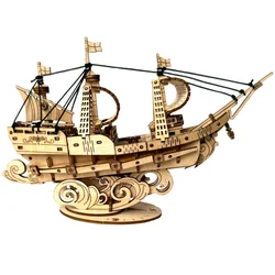 Ocean sailboat 3D Wooden Puzzle, Scale Model,DIY Model Kit, Handcraft Gift,Home Decoration,Mechanical Toy,Birthday/Chri