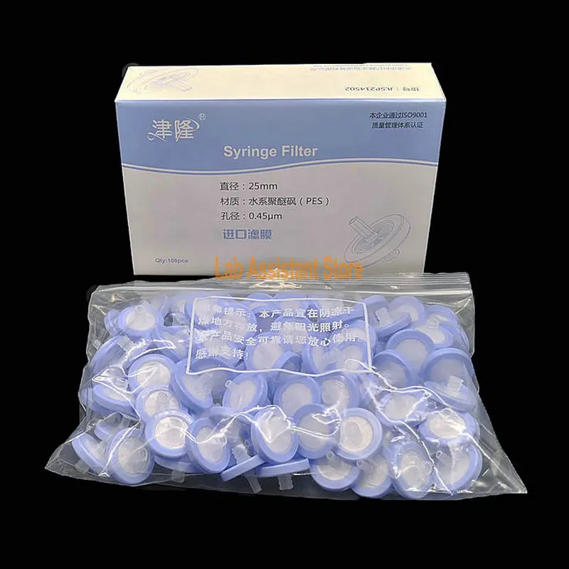 Laboratory Needle Filter Membrane Disposable Syringe Filter Membrane Water PES Nylon Organic PTFE 0.22 0.45um 100Pieces