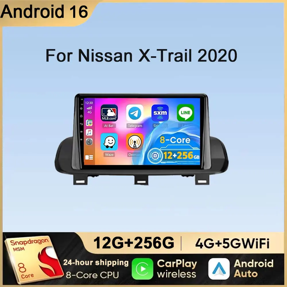 Android 16 Car Radio For Nissan X-Trail Xtrail X - Trail 4 T33 Rogue 3 2020 2021 Navigation GPS Multimedia Video Player Stereo