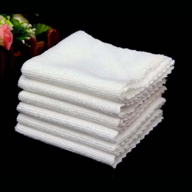 5pcs Large Size 30*70cm White Kitchen Cleaning Cloth Superfine Fiber Towel Washing Dish Car Care Clean Scouring Pad Housework