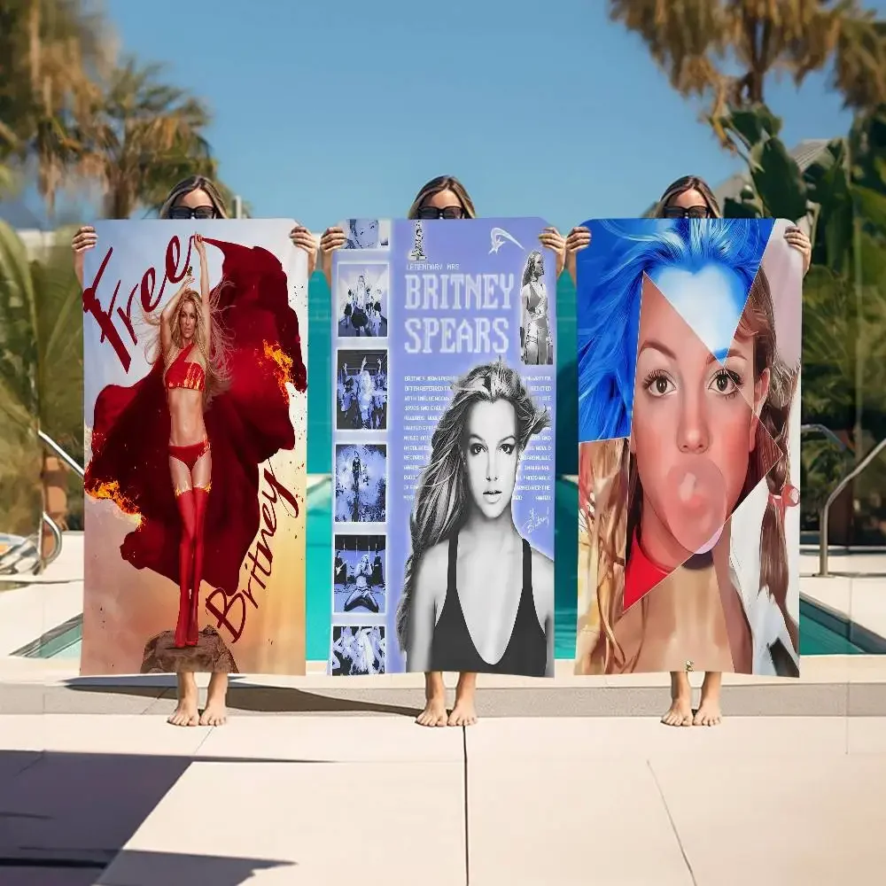 B-Britney S-Spears Beach Towel Colorful Bath Towels For Girl Microfiber Quick Dry Custom Sand Free Beach Yoga Spa Gym Pool