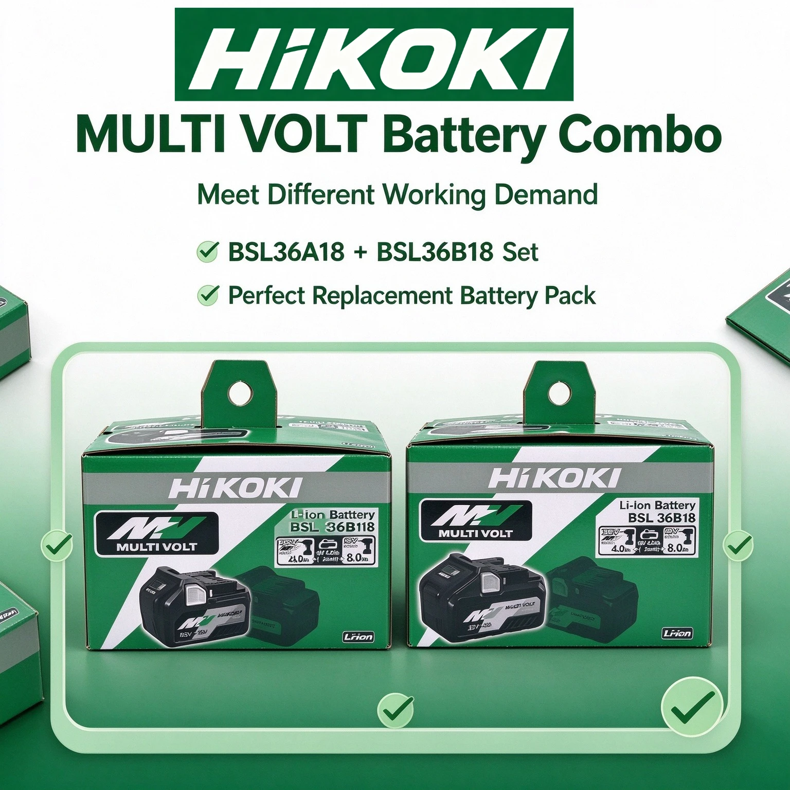 100% NEW Original Hitachi HiKOKI 18V/36V 8.0Ah BSL36B18 Lithium Battery Rechargeable Battery  Consistent Powerful Energy Output