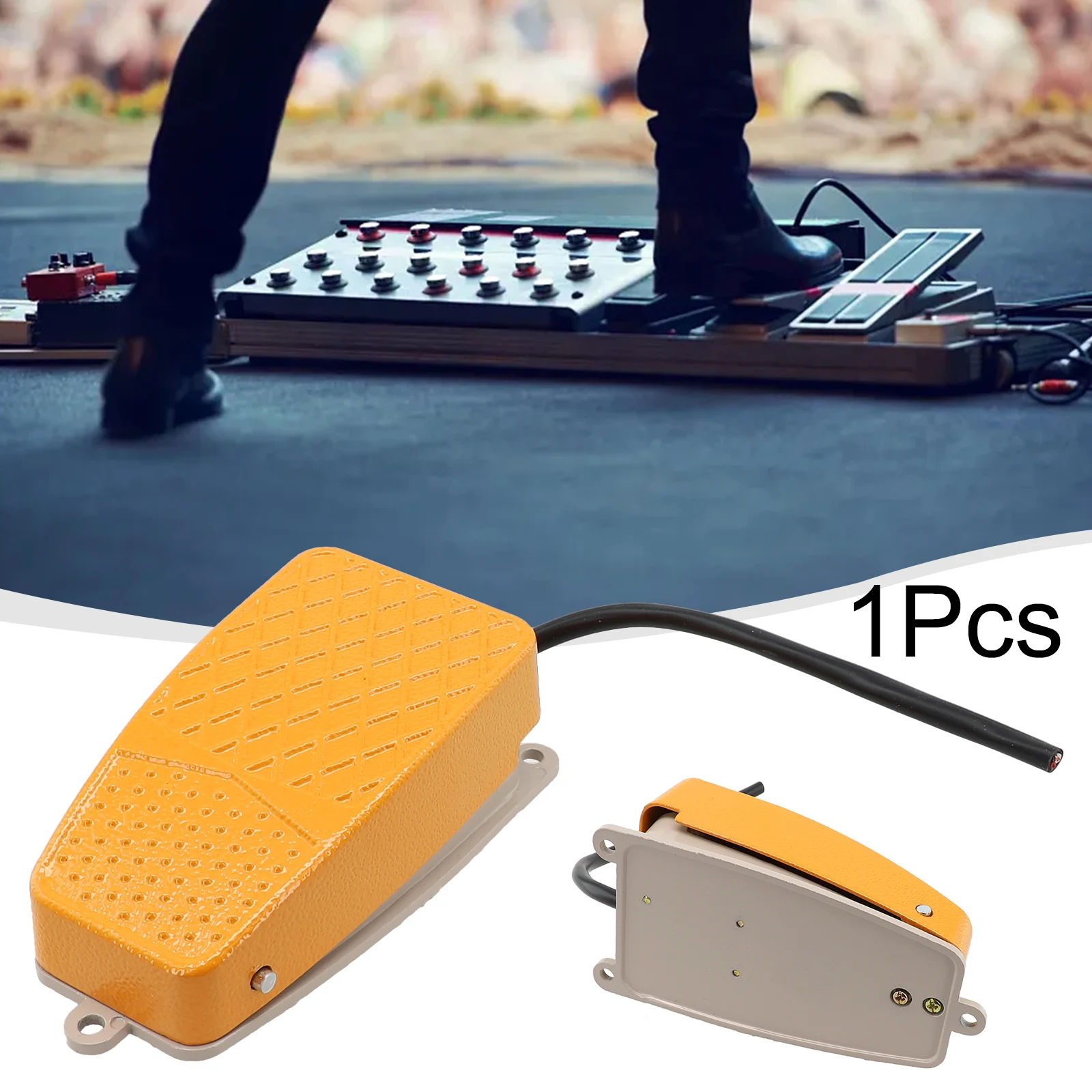 

Electric Pedal Foot Switch Portable Practical 1 PC Aluminum Momentary Multi Purpose SPDT Single Pole Double Thro