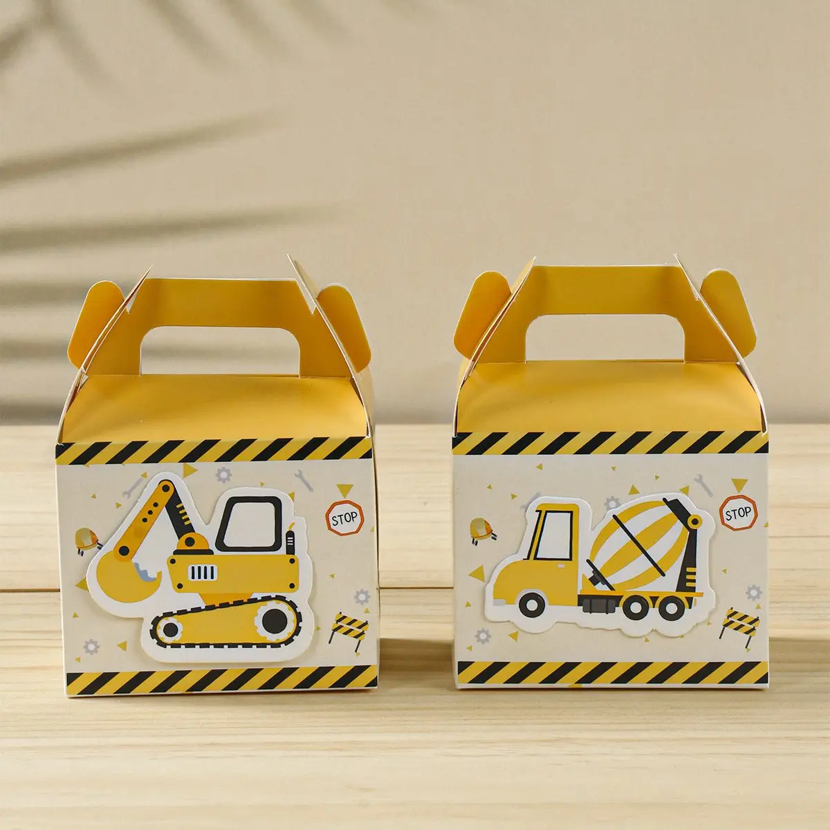 Construction Theme Gift Boxes Boys Birthday Party Decoration Excavator Vehicle Birthday Candy Cookie Boxes Baby Shower Decor