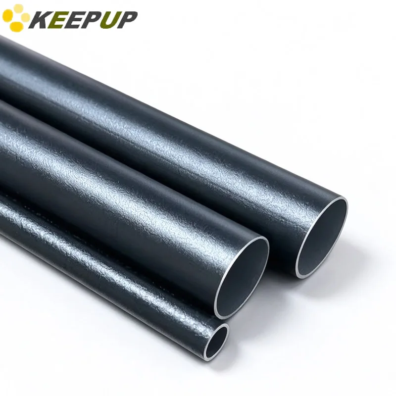 Black aluminum alloy round tube Paint pipe for model bracket decoration ODxWT 6x1 10x1 20x1 22x2 25x1.5 30x2 38x2 60x1.3mm