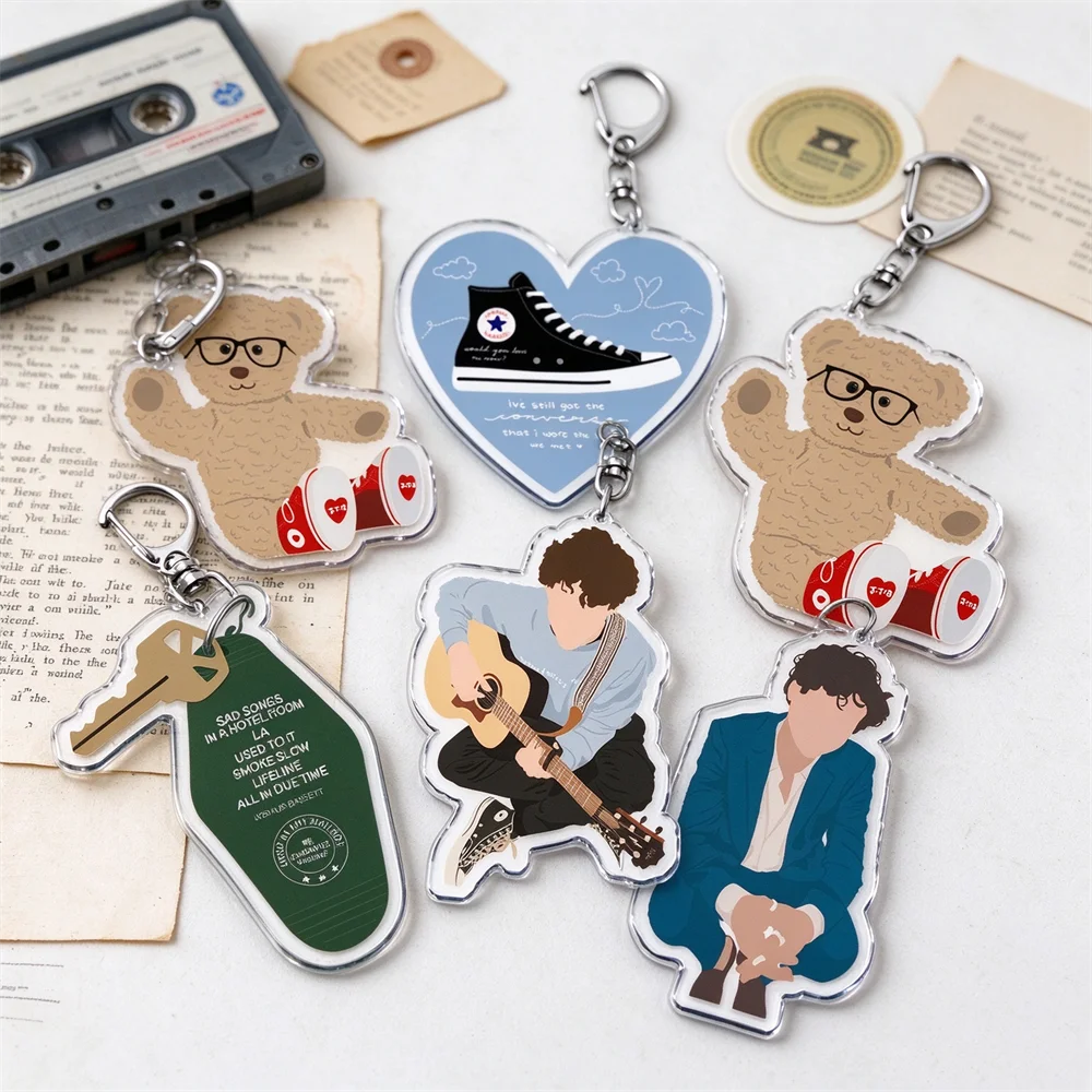 Popular Joshua Bassett Common Sense Keychains for Accessories Lie Lie Lie Sorry Bag Charm Key Chain Keyring Fans Friends Gifts