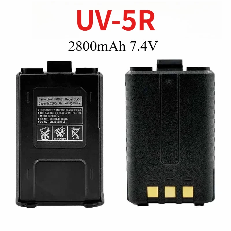 Compatible with Baofeng UV-5R 2800mAh 7.4V Rechargeable Li-on Battery for UV5R Radio Accessories UV 5R Walkie Talkie Batteries