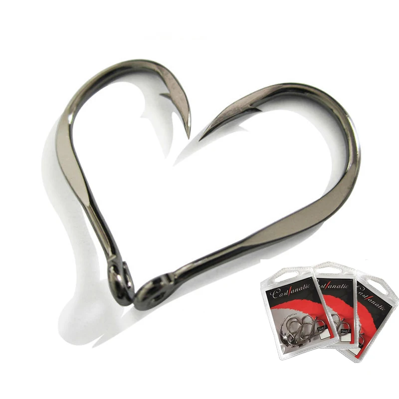 Castfanatic CRF Chinu Ring Forged High Carbon Steel Strong Sharp Barbed Fishing Hooks #1-#12 Hight Quality Single Hooks