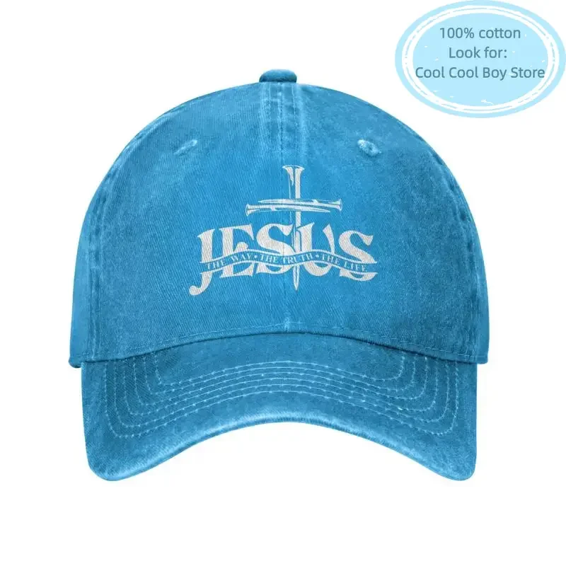 Unisex Cotton Jesus The Way The Truth The Life Baseball Cap Adult Religion Cross Christian Faith Dad Hat for Men Women Sports