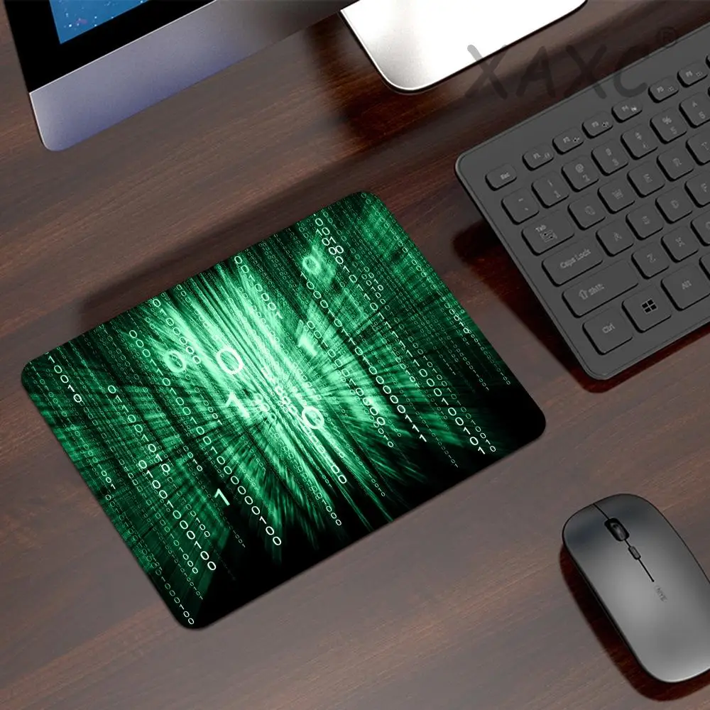

HYBXAXC Mause Pad Gamer Rug Matrix Binary Code Mouse Pad Small Pc Gaming Computer Desk Protector Kawaii Accessories Deskmat