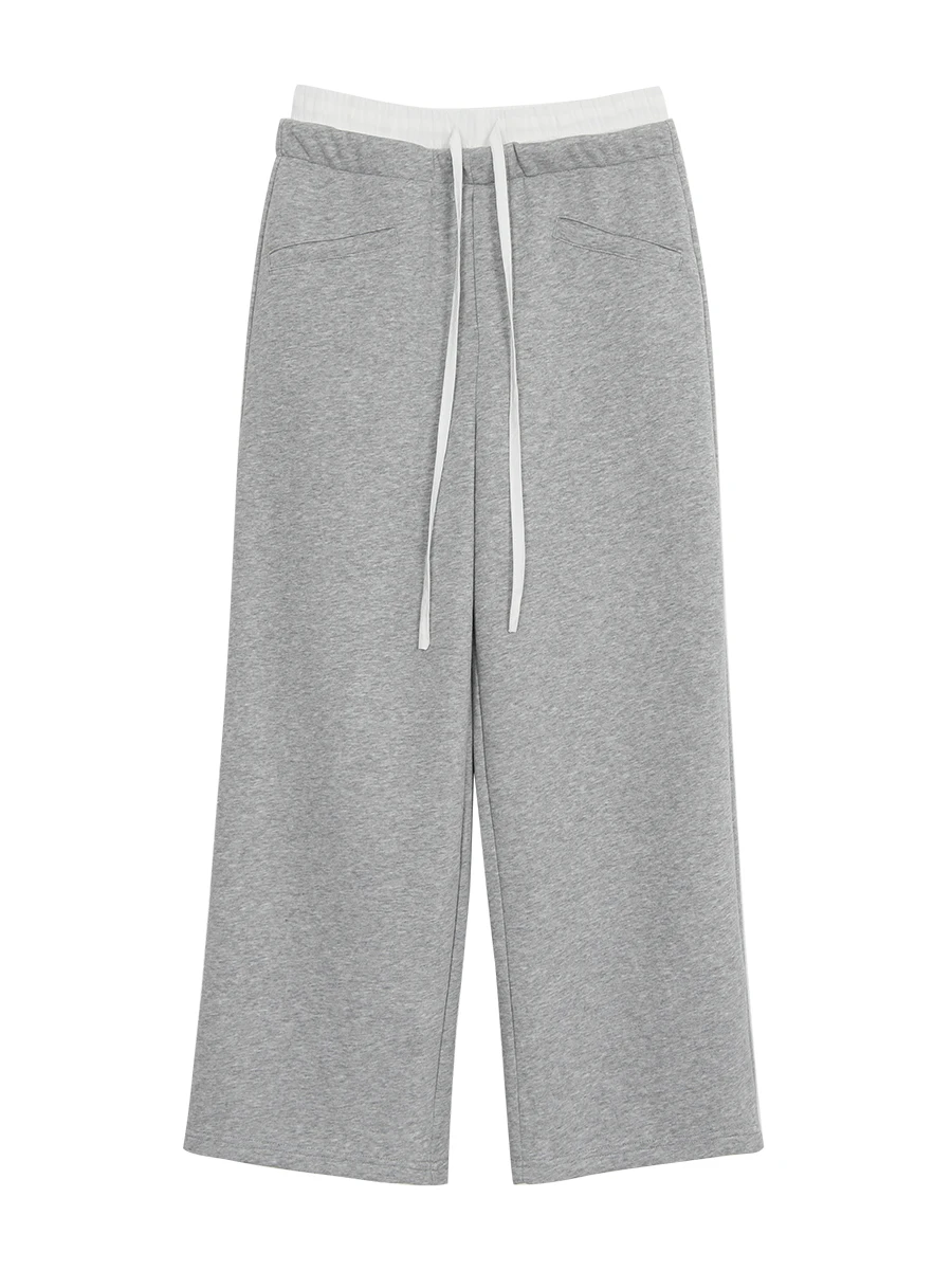 بنطلون واسع الساق للنساء بخصر مرتفع وقصة مستقيمة، بنطلون كاجوال فضفاض رمادي اللون، إصدار جديد للربيع والخريف، مريح ومصنوع من ... #5