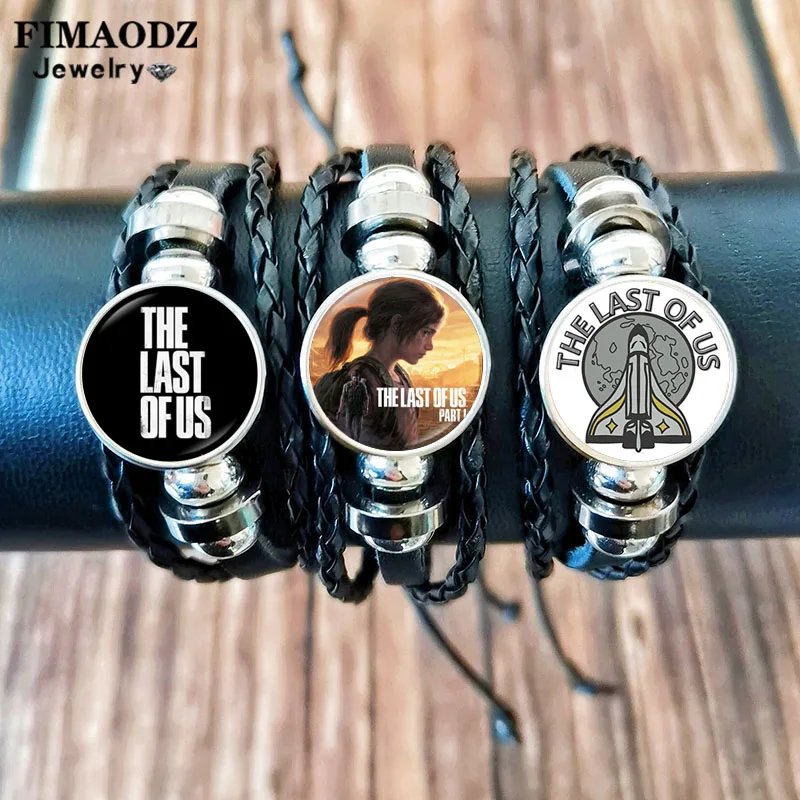 New The Last of Us 2 Poster Bracelet Ellie Movie Figure Glass Button Charm Beaded Bracelets for Men Women Wristband Gift