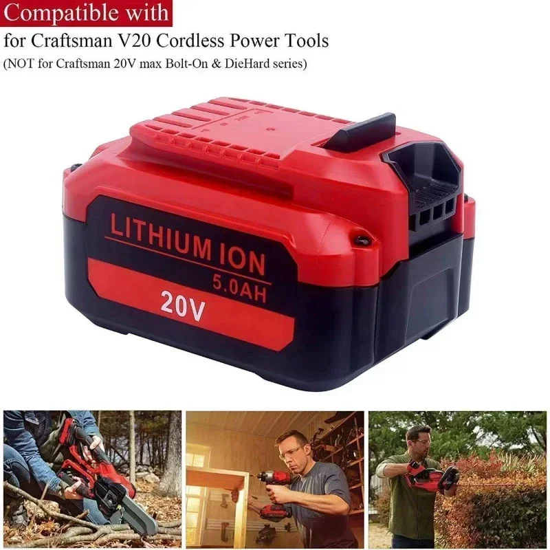 

Новый аккумулятор 6000 мАч для Craftsman 20 В CMCB201 CMCB202 CMCB204 CMCB205 CMCB206 CMCF900B CMCBL720D2 CMCS600B CMCE500B для электроинструментов