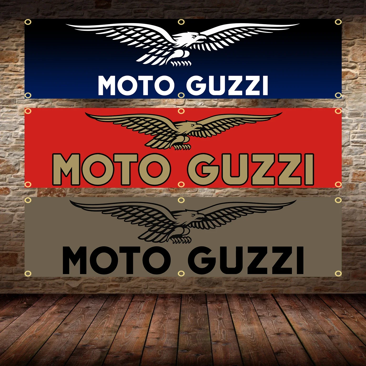 60X240cm Italy Moto Guzzi Motorcycle Banner Flag Polyester Printed Garage or Outdoor Decoration Tapestry