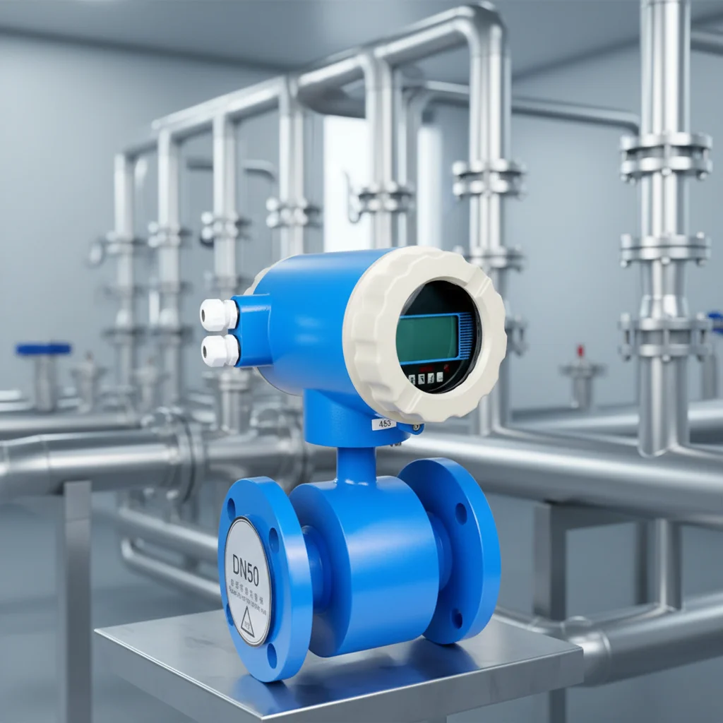 Fast reading stainless steel electromagnetic flowmeter, suitable for water, sewage, chemical slurry, with LCD display